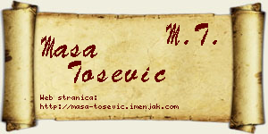 Maša Tošević vizit kartica